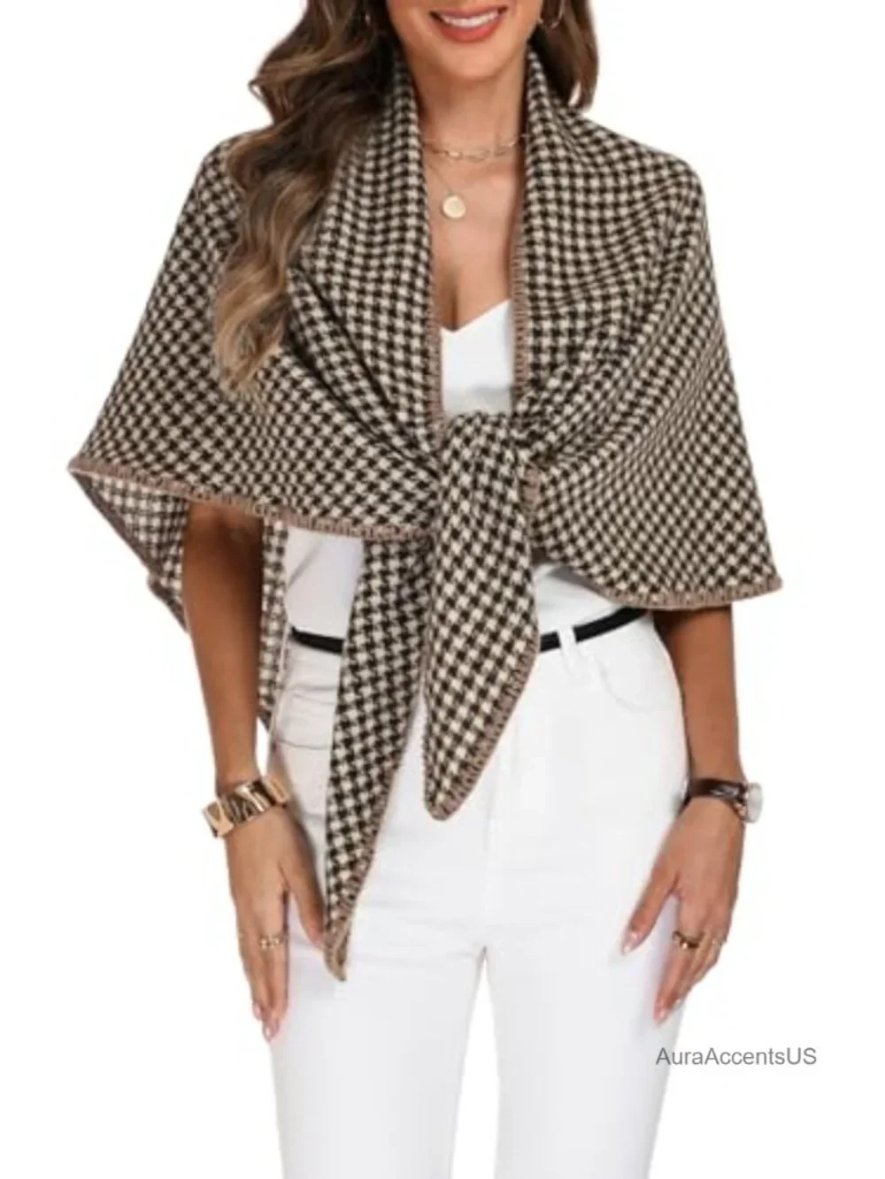 Women's Knitted Shawl Wrap Poncho Scarf, Soft Cashmere-like, Versatile